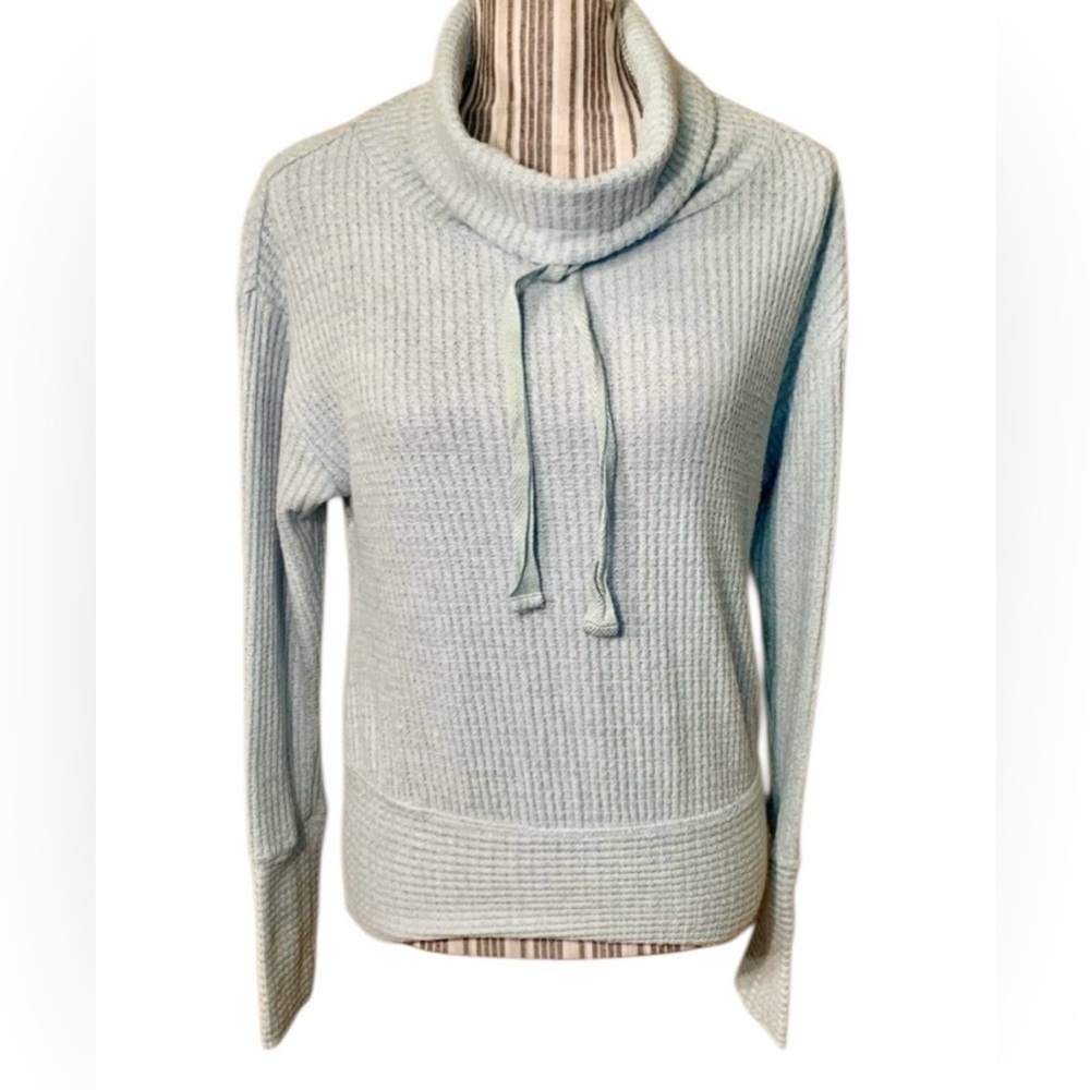 NEW Anthropologie Sweater XS Seafoam Cowlneck Textured Soft Saturday Sunday